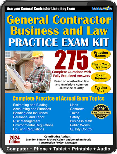 General Contractor Practice Exam Kit Questions Answers 